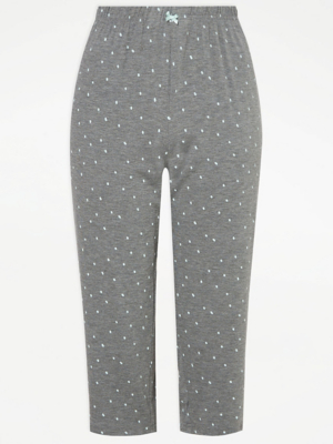 Grey Spot Cropped Pyjama Bottoms Women at ASDA