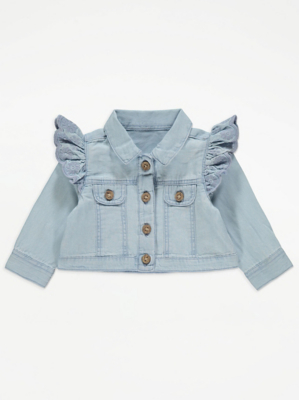 Light Blue Denim Embroidery Trim Jacket Baby at ASDA