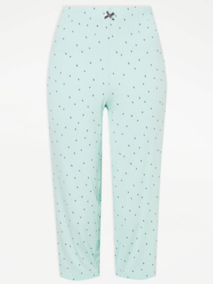 Turquoise Spot Cropped Pyjama Bottoms Lingerie at ASDA