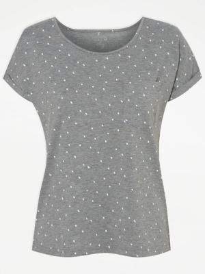 Grey Spot Short Sleeve Pyjama Top | Women | George At ASDA