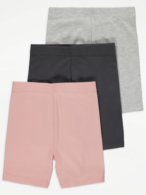 Plain Cycling Shorts 3 Pack Kids at ASDA