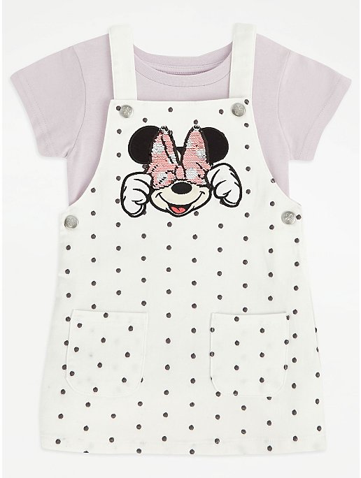 Disney Minnie Mouse Spot Pinafore Dress and T-Shirt Outfit | Kids | George  at ASDA