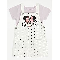 Disney Minnie Mouse Spot Pinafore Dress and T-Shirt Outfit | Kids | George at ASDA