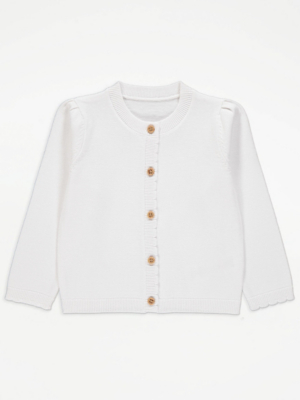 White Button Up Cardigan Kids at ASDA