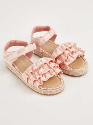 Pink Frill Espadrille Sandals Kids at ASDA