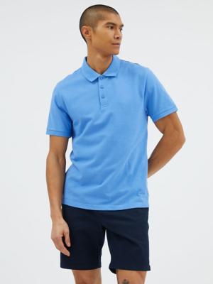Cobalt Blue Plain Polo Top Men at ASDA
