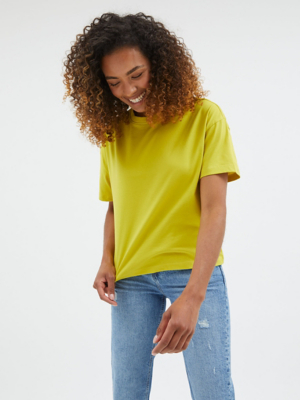 Lime Boxy Fit Cotton TShirt Women at ASDA