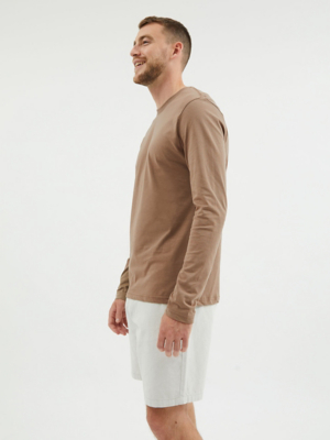 Brown Crew Neck Long Sleeve Top Men at ASDA