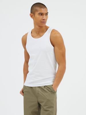 White Plain Vest Men at ASDA