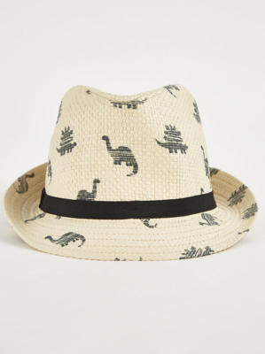 Cream Dinosaur Trilby Hat Kids at ASDA