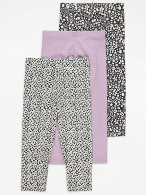 Cropped Leggings 3 Pack Kids at ASDA