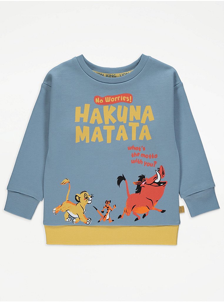 Disney The Lion King Hakuna Matata Slogan Print Sweatshirt | Kids ...
