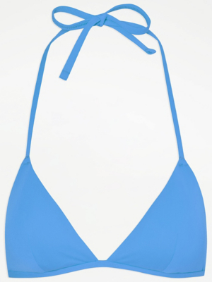 Blue Halterneck Triangle Bikini Top Women at ASDA