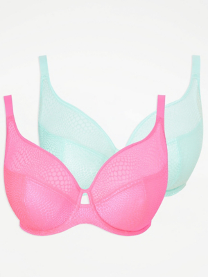 Snake Jacquard Non Padded Bras 2 Pack Women at ASDA