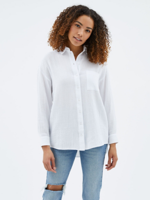 White Double Cloth Shirt Women at ASDA