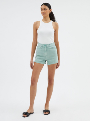 Green High Waisted Denim Shorts Women at ASDA