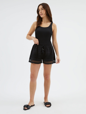 Black Crochet Lightweight Shorts | Women | George at ASDA