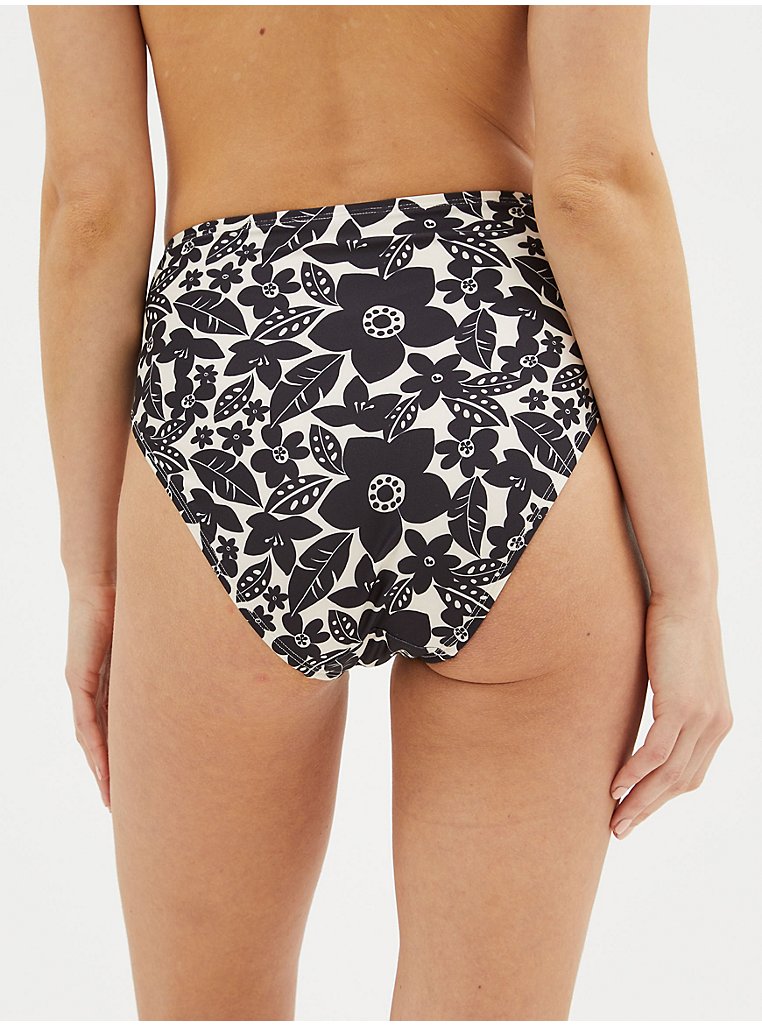George Asda Black Floral side tie Bikini Briefs size 18 NWOT