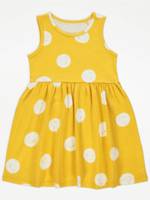 Yellow Spot Print Sleeveless Dress Kids at ASDA