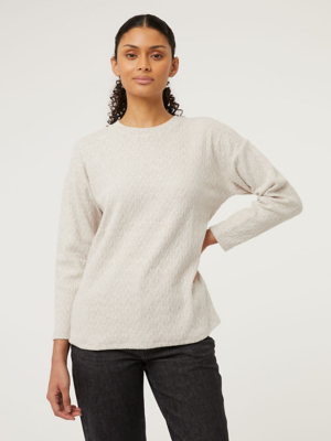 Neutral Pointelle Knitted Jumper Women at ASDA