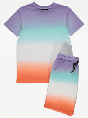 Purple Ombre T-Shirt and Shorts Outfit