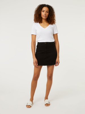 Black Basic Denim Skirt Women at ASDA