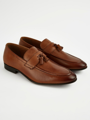 Tan Leather Tassel Loafer Formal Shoes Men at ASDA