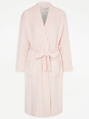 Pink Waffle Texture Fleece Dressing Gown Sale & Offers at ASDA
