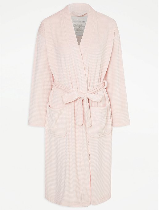 Pink Waffle Texture Fleece Dressing Gown | Women | George at ASDA