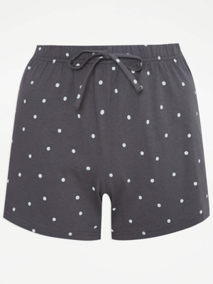 Grey Polka Dot Print Pyjama Shorts Sale & Offers at ASDA