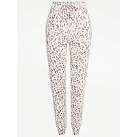 Pink Leopard Print Brushed Snit Pyjama Bottoms