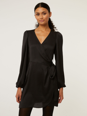 Express Satin Wrap Dress