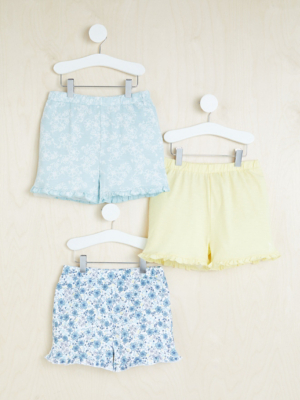 Billie Faiers Floral Frilly Shorts 3 Pack Baby at ASDA