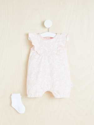 Billie Faiers Pink Frilly Floral Romper and Socks Outfit Baby