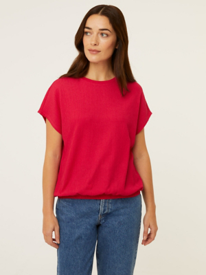 Bright Pink Crepe Bubble TShirt Women at ASDA