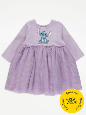 Disney Lilo & Stitch Purple Mesh Tutu Dress Baby at ASDA
