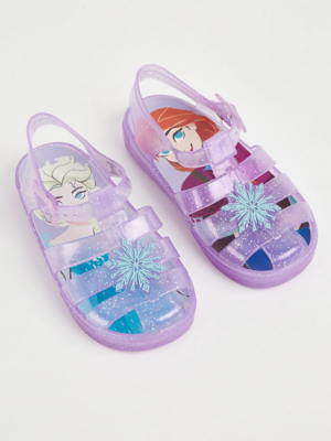 Disney Frozen Purple Glitter Jelly Sandals Kids at ASDA