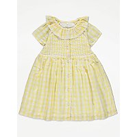 Yellow Gingham Collared Button Up Dress | Kids | George at ASDA