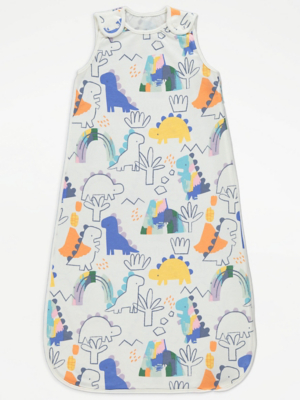 White Dinosaur Sleep Bag 0.5 Tog Baby at ASDA