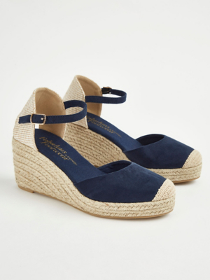 Navy Espadrille Wedges Women at ASDA