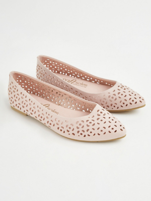 Pink Cut Out Ballet Shoes Women at ASDA