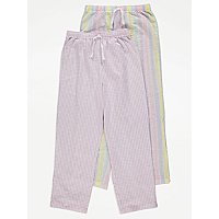 Lilac Rainbow Gingham Woven Pyjama Bottoms 2 Pack | Kids | George at ASDA