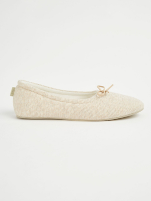Beige Textured Ballet Slippers Lingerie at ASDA
