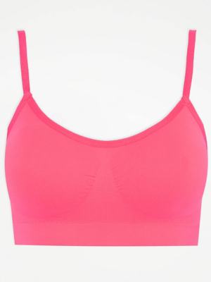 Bright Pink Seam Free Non Wired Bra Women at ASDA
