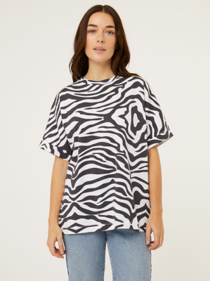 Zebra Print Short Sleeve T-Shirt | Women | at ASDA