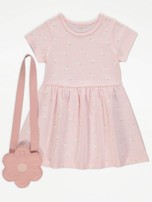 Pink Flower Dress and Bag Outfit Kids at ASDA