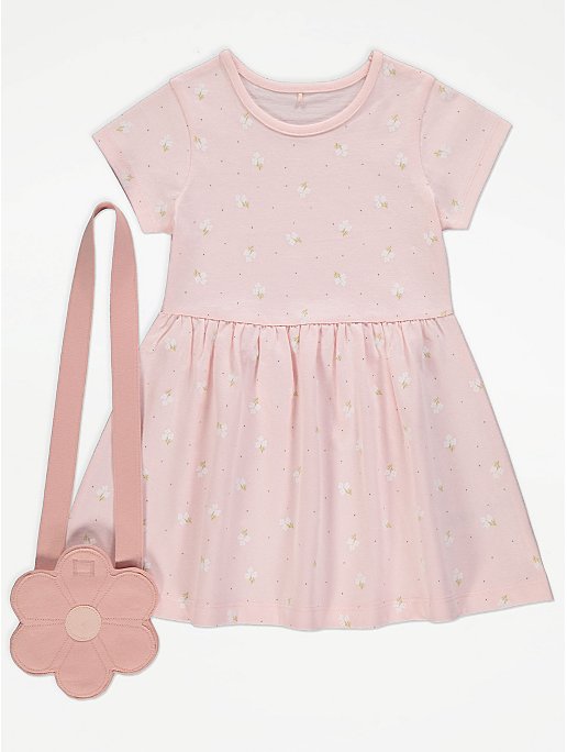 Pink Flower Dress and Bag Outfit | Kids | George at ASDA
