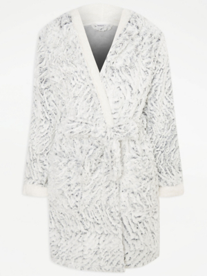 Sleepdown Grey Textured Dressing Gown Women at ASDA