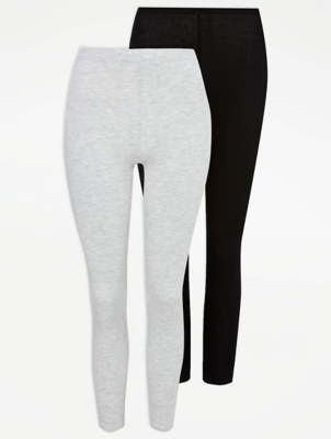 Grey Cropped Leggings 2 Pack Women at ASDA