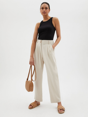 Neutral Pleated City Trousers | Women | George at ASDA